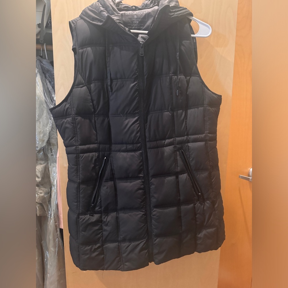 Black Puffer Vest with Hood